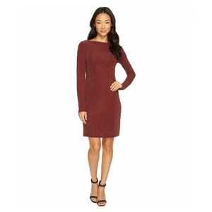 MICHAEL KORS DRESS Maroon With Shimmering Gold XS